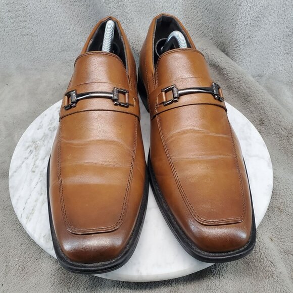 Bonafini Shoes Mens Size 10.5 Brown Leather Classic Slip On Loafer Style C-152 main image 11
